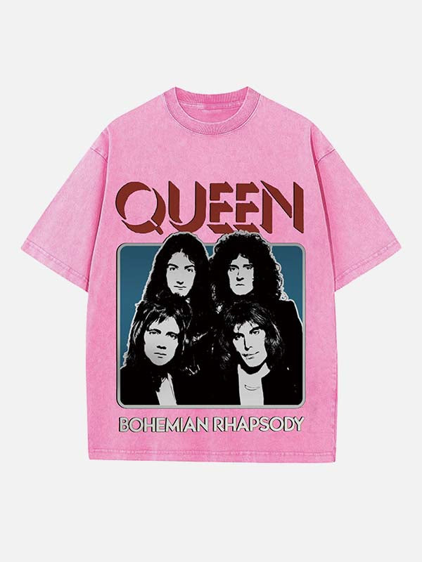 Queen Print Round Neck T-shirt