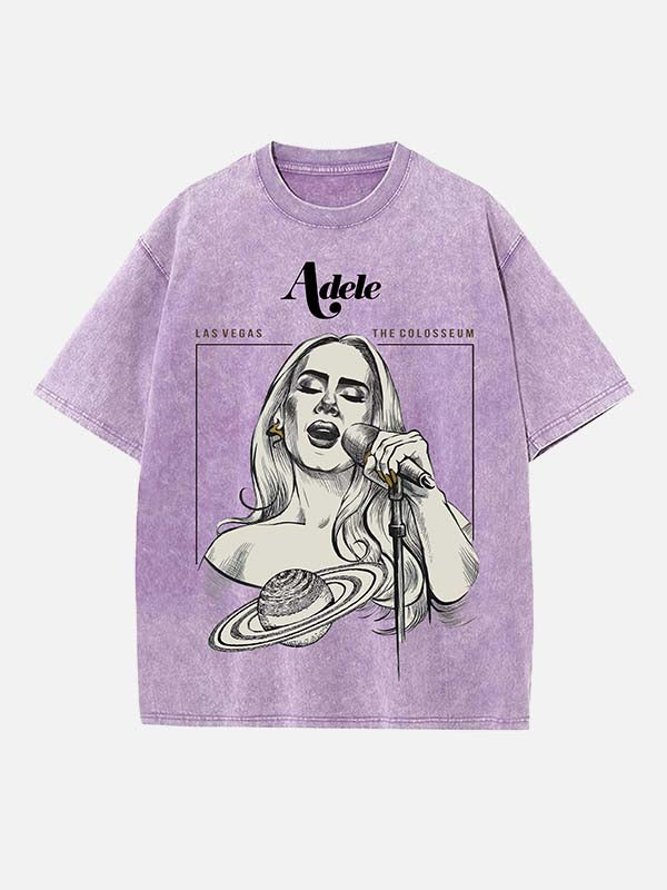 Adele Print Round Neck T-shirt