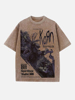 Korn Print Round Neck T-shirt