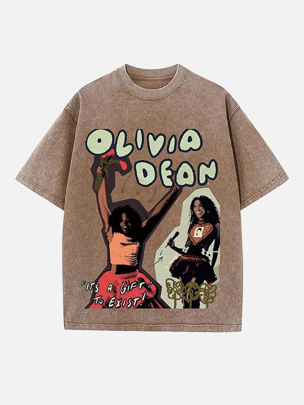 Olivia Dean Print Round Neck T-shirt
