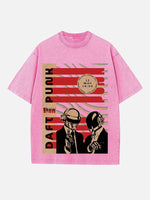 Daft Punk Print Round Neck T-shirt
