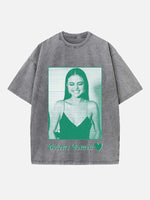 Selena Gomez Print Round Neck T-shirt