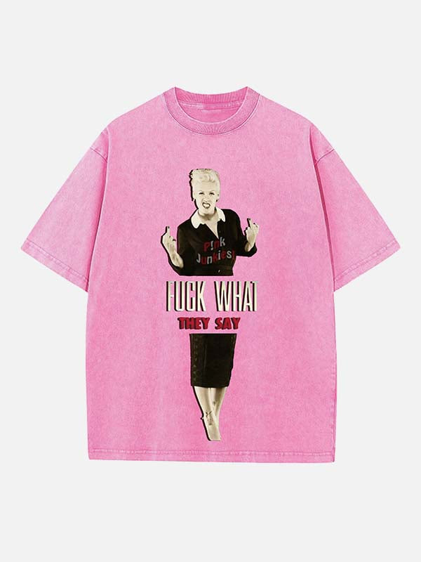 P!nk Print Round Neck T-shirt