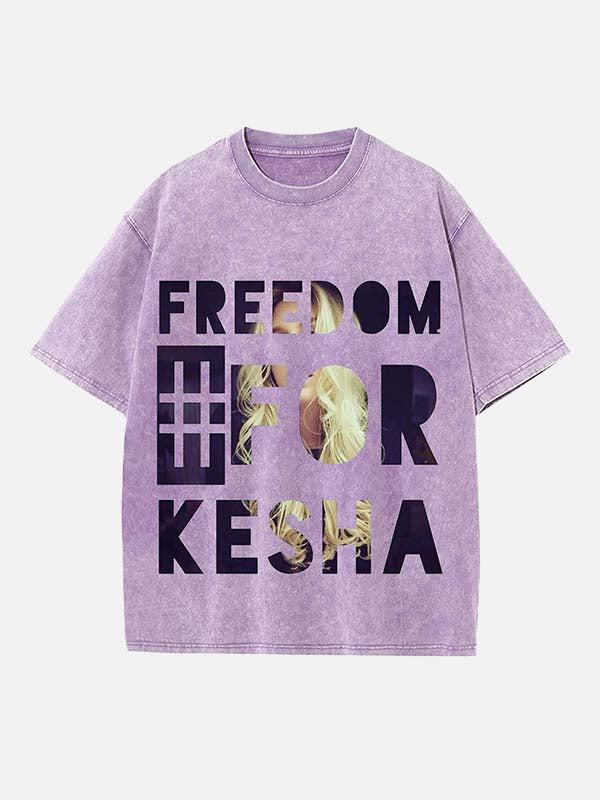 Kesha Print Round Neck T-shirt