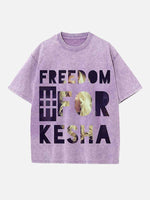 Kesha Print Round Neck T-shirt