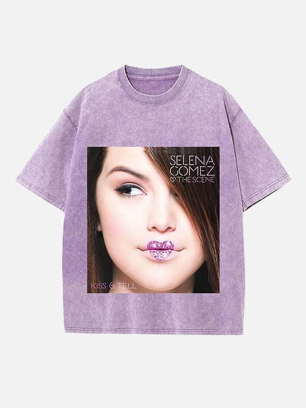 Selena Gomez Print Round Neck T-shirt
