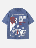 Green Day Print Round Neck T-shirt