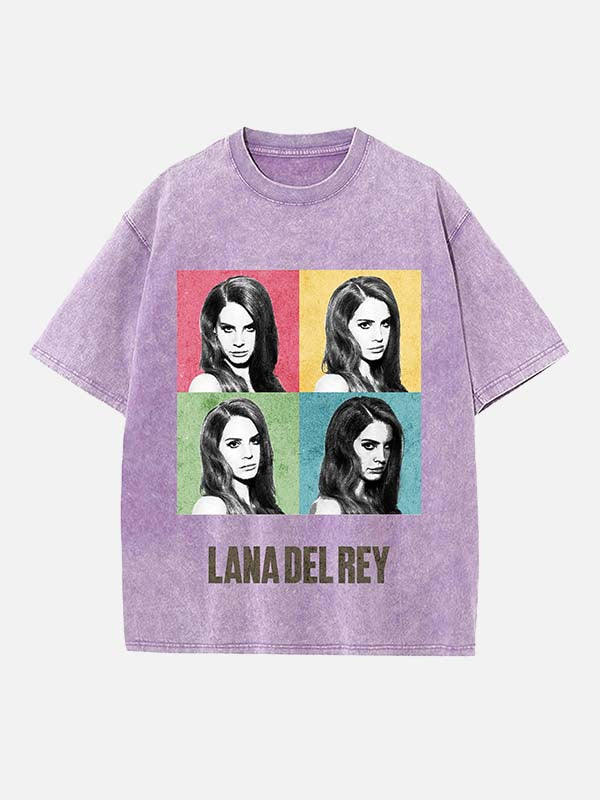 Lana Del Rey Print Round Neck T-shirt