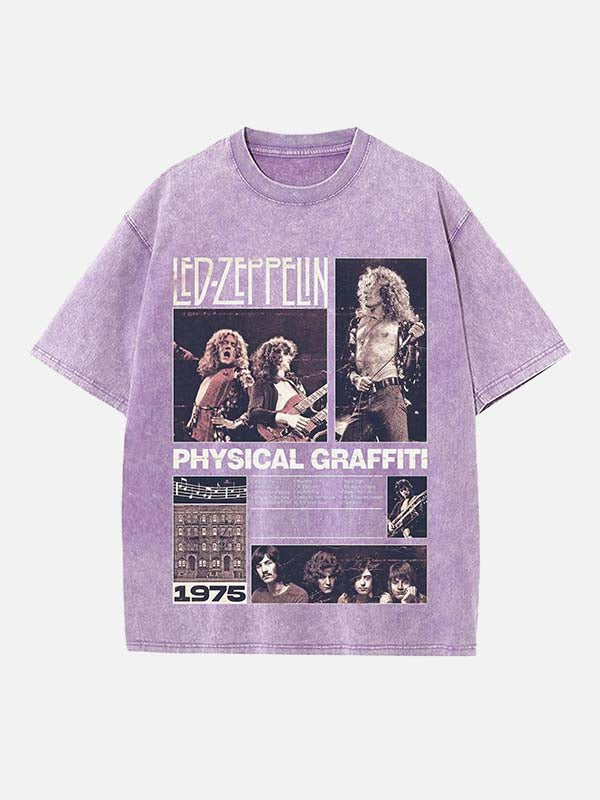 Led Zeppelin Print Round Neck T-shirt