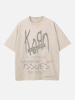 Korn Print Round Neck T-shirt