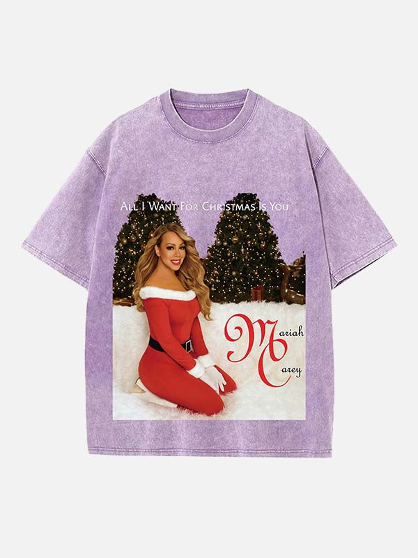 Mariah Carey Print Round Neck T-shirt