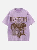 Led Zeppelin Print Round Neck T-shirt