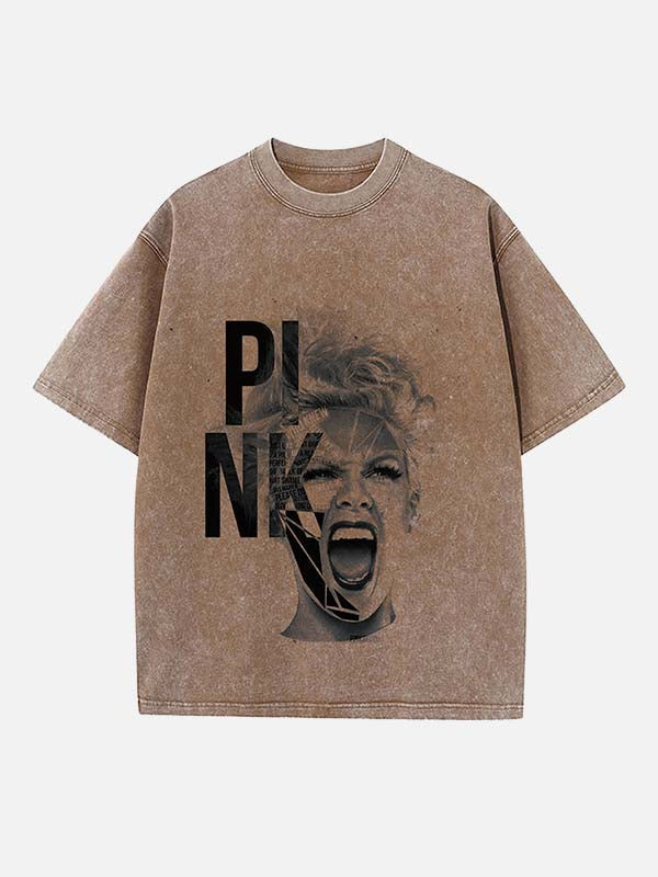 P!nk Print Round Neck T-shirt