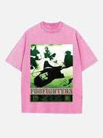 Foo Fighters Print Round Neck T-shirt