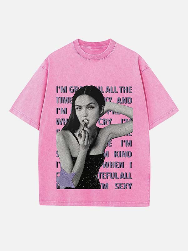 Olivia Rodrigo Print Round Neck T-shirt
