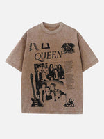 Queen Print Round Neck T-shirt