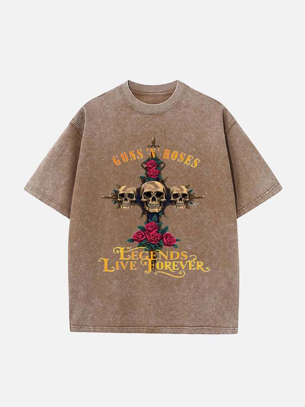 GUNS N' ROSES Print Round Neck T-shirt