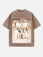 LE SSERAFIM Print Round Neck T-shirt