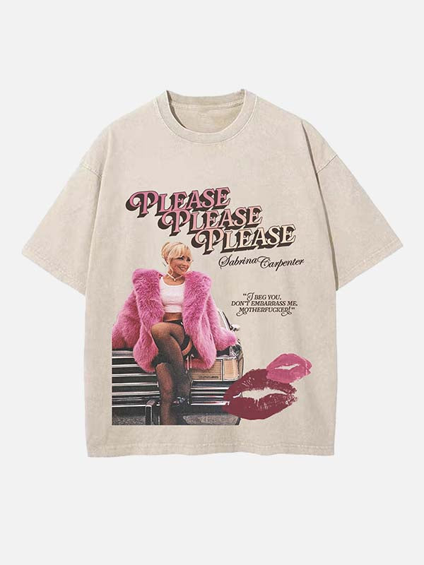 Sabrina Carpenter Print Round Neck T-shirt