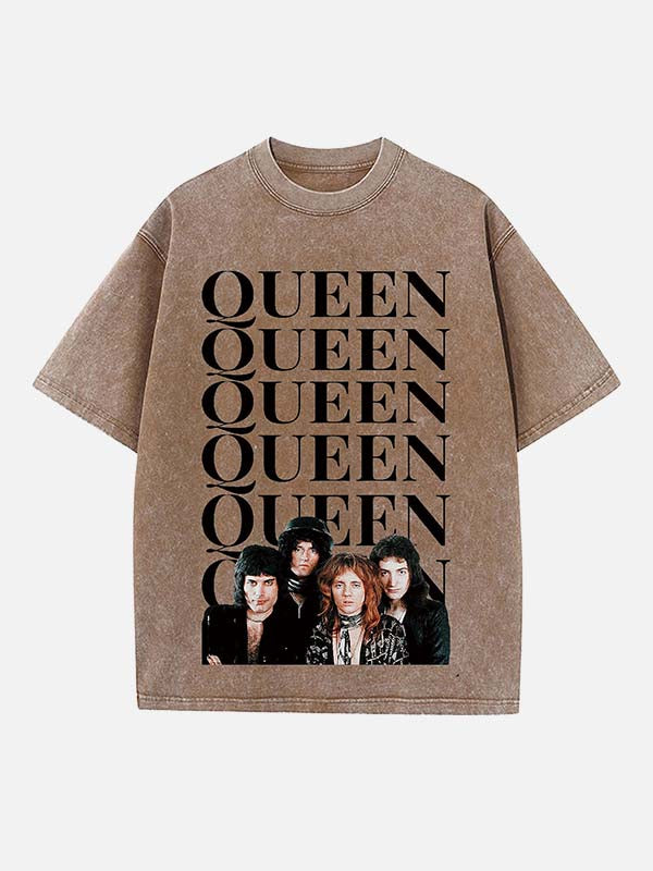 Queen Print Round Neck T-shirt