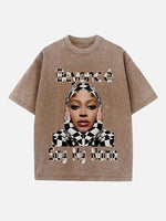 Beyoncé Print Round Neck T-shirt