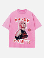 Miley Cyrus Print Round Neck T-shirt