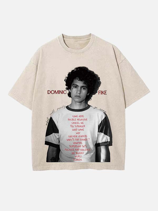 Dominic Fike Print Round Neck T-shirt