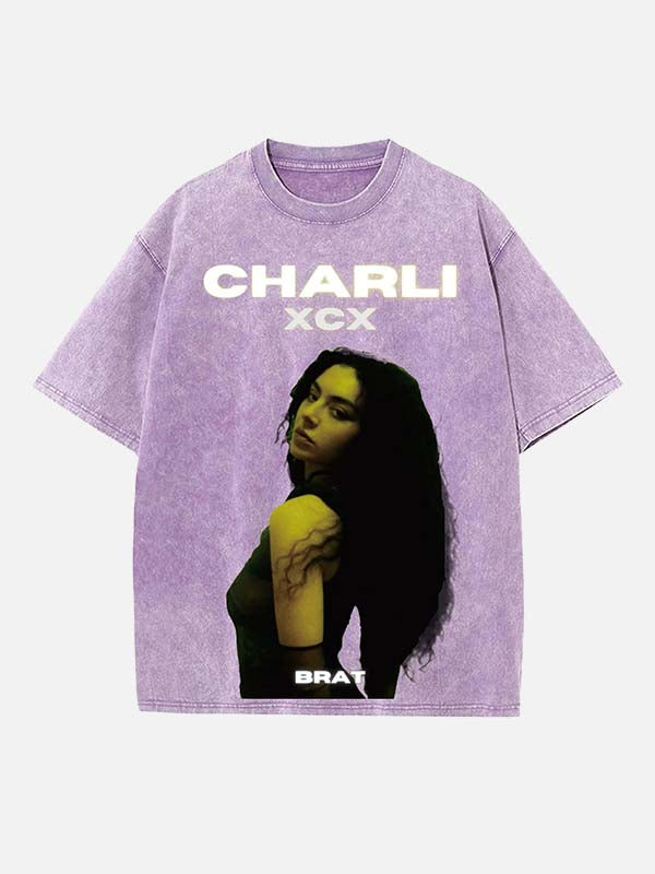 Charli xcx Print Round Neck T-shirt