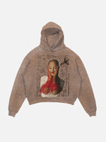 Ariana Grande Print Slant Pockets Hoodie