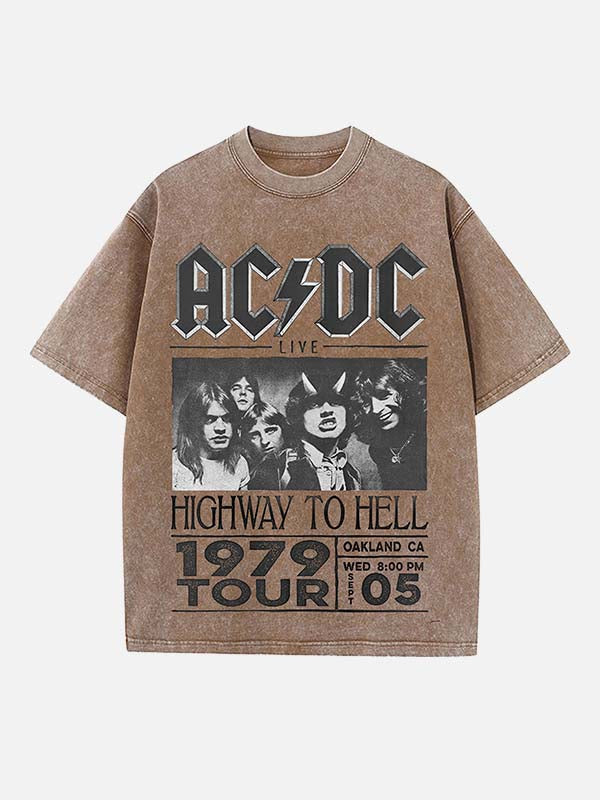 AC/DC Print Round Neck T-shirt