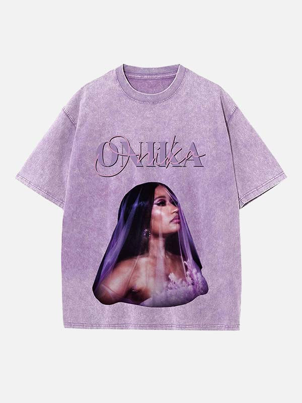 Nicki Minaj Print Round Neck T-shirt