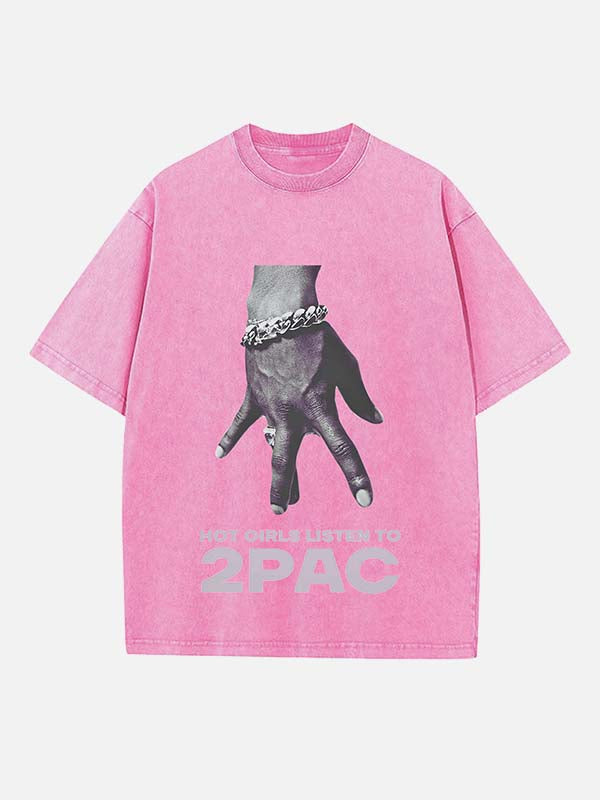 2Pac Print Round Neck T-shirt