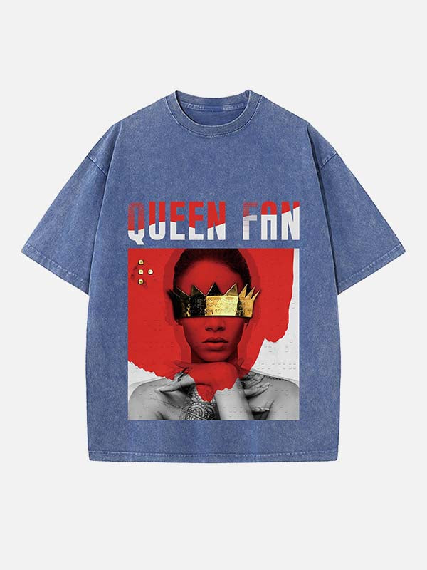 Rihanna Print Round Neck T-shirt