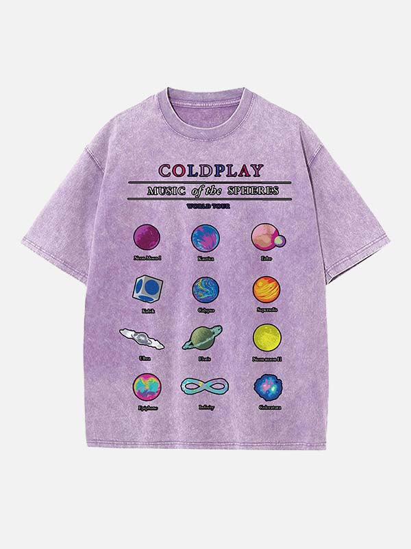 Coldplay Print Round Neck T-shirt