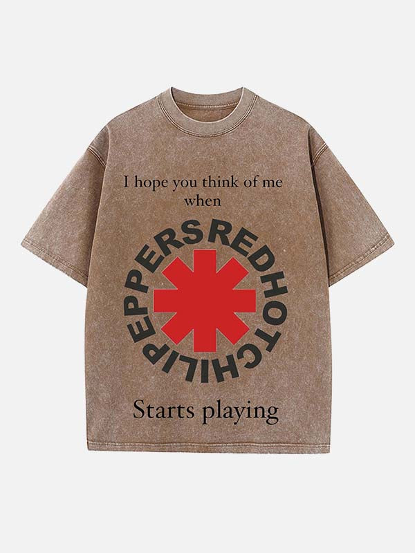 Red Hot Chili Peppers Print Round Neck T-shirt