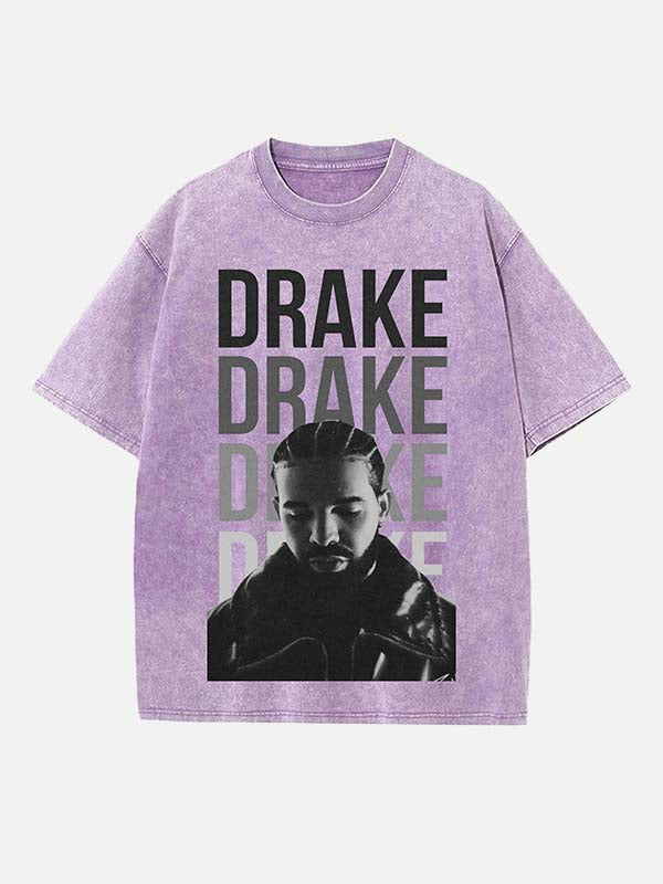 Drake Print Round Neck T-shirt