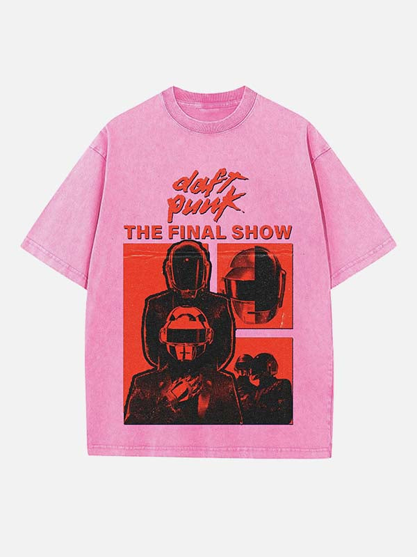 Daft Punk Print Round Neck T-shirt