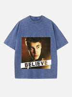 Justin Bieber Print Round Neck T-shirt