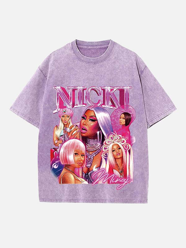 Nicki Minaj Print Round Neck T-shirt