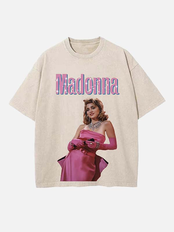 Madonna Print Round Neck T-shirt