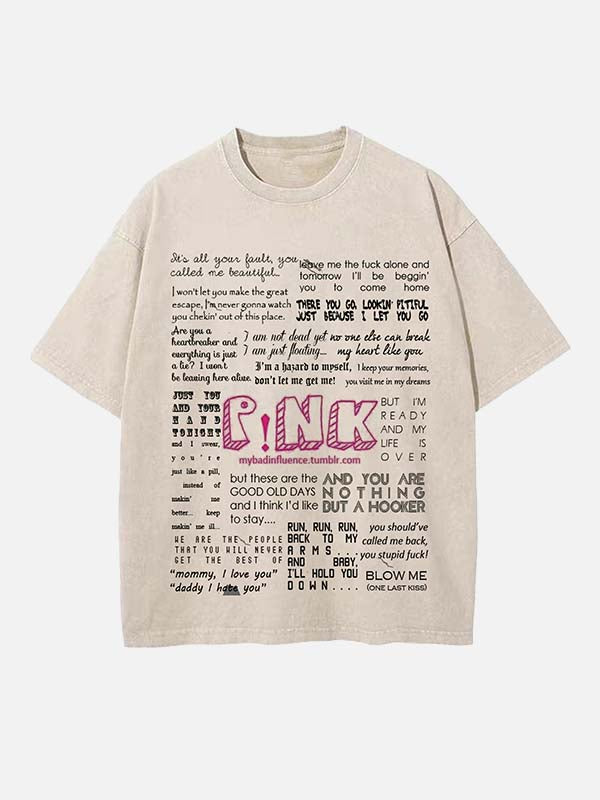 P!nk Print Round Neck T-shirt
