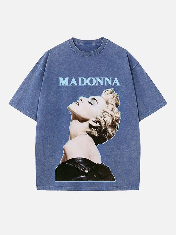 Madonna Print Round Neck T-shirt