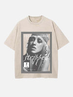 Christina Aguilera Print Round Neck T-shirt