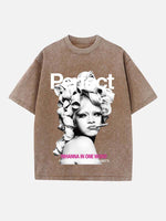 Rihanna Print Round Neck T-shirt