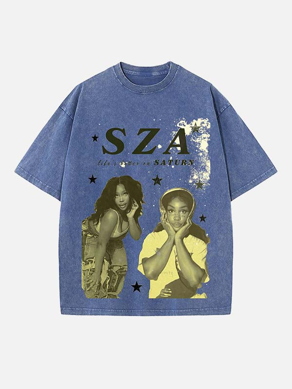 SZA Print Round Neck T-shirt