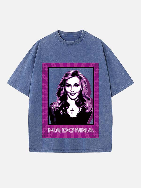 Madonna Print Round Neck T-shirt