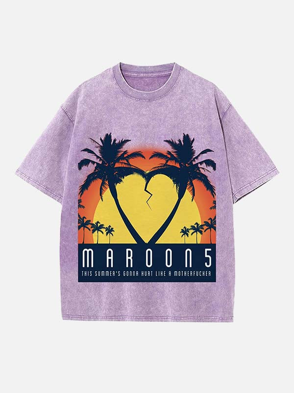 Maroon 5 Print Round Neck T-shirt