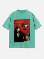 Rihanna Print Round Neck T-shirt