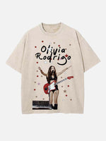 Olivia Rodrigo Print Round Neck T-shirt