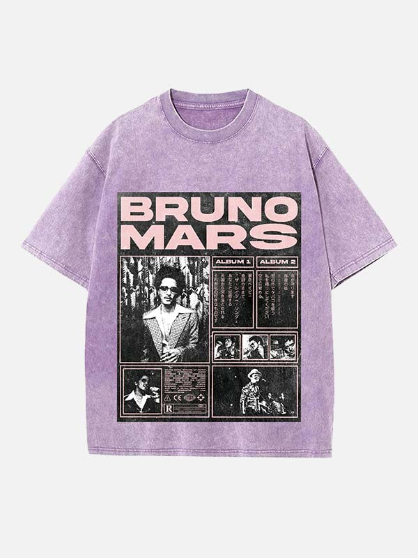 Bruno Mars Print Round Neck T-shirt